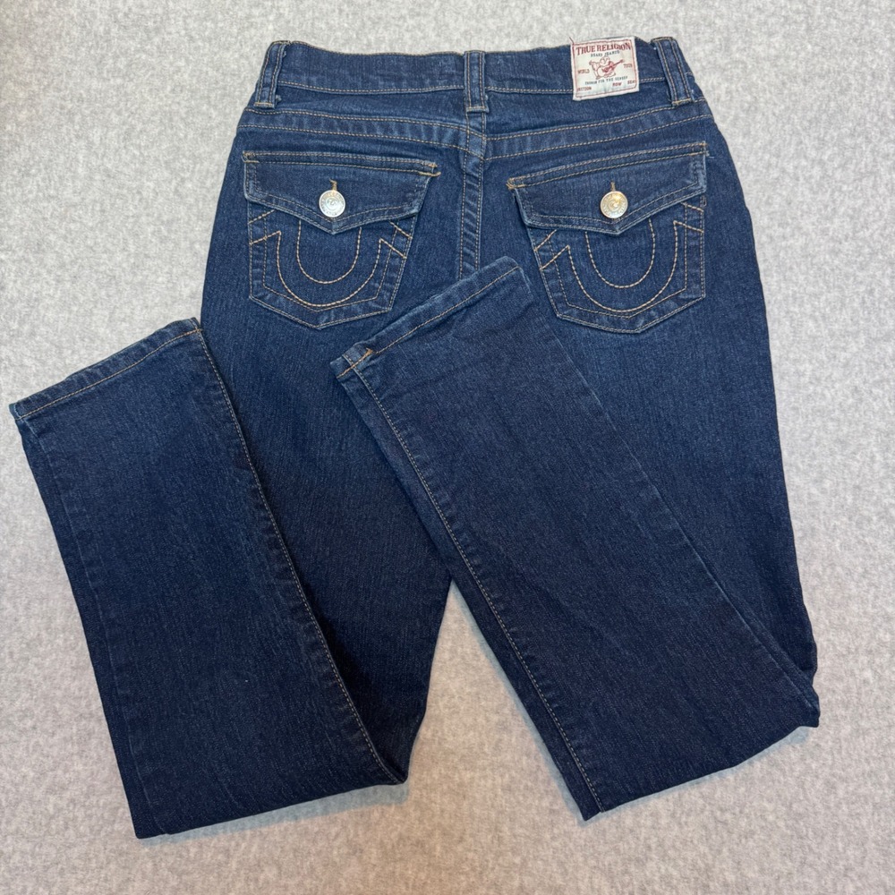 True Religion Kids Geno‎ Relaxed Slim Dark Wash Jeans Size 12 Horseshoe Pockets